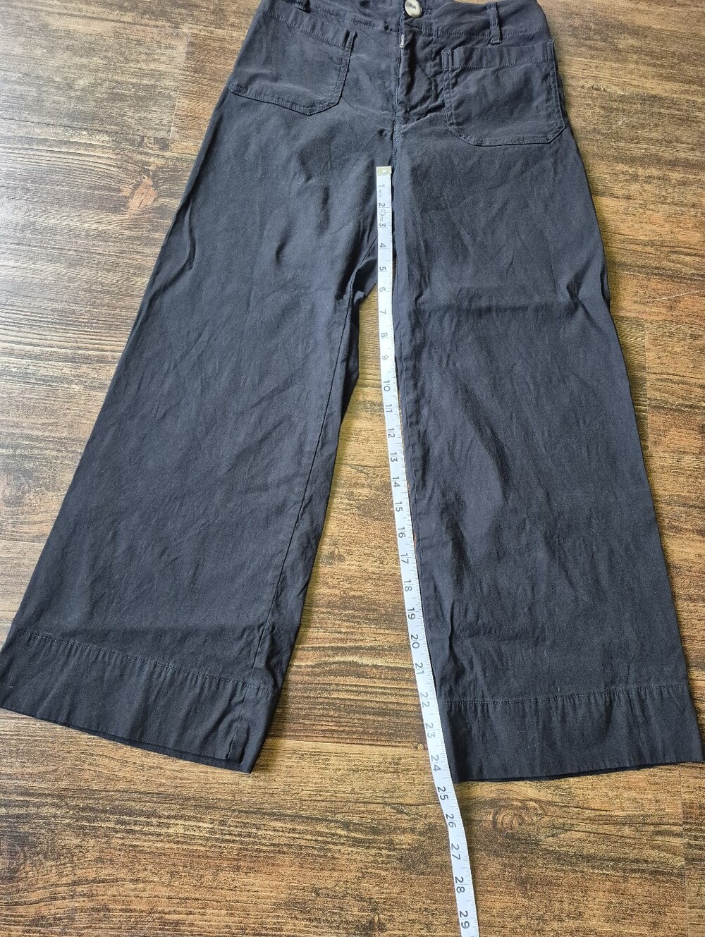 Maeve The Colette Wide Leg Black Viscose Linen Blend Pants 25 P - Picture 6 of 7
